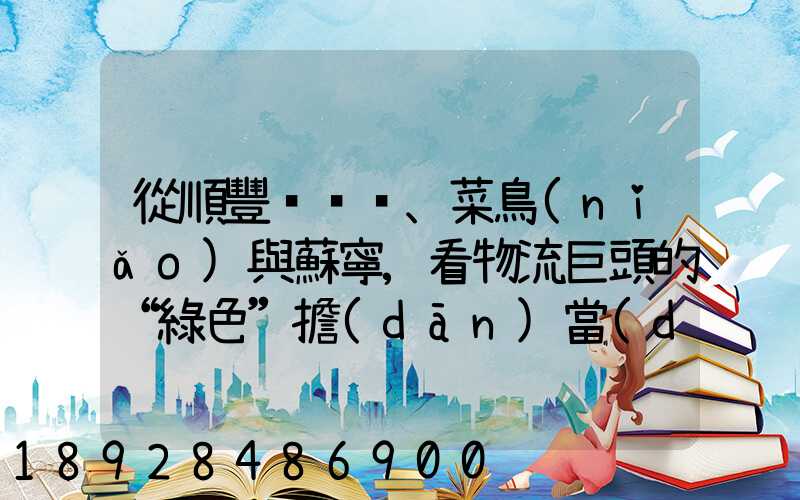 從順豐、菜鳥(niǎo)與蘇寧,看物流巨頭的“綠色”擔(dān)當(dāng)
